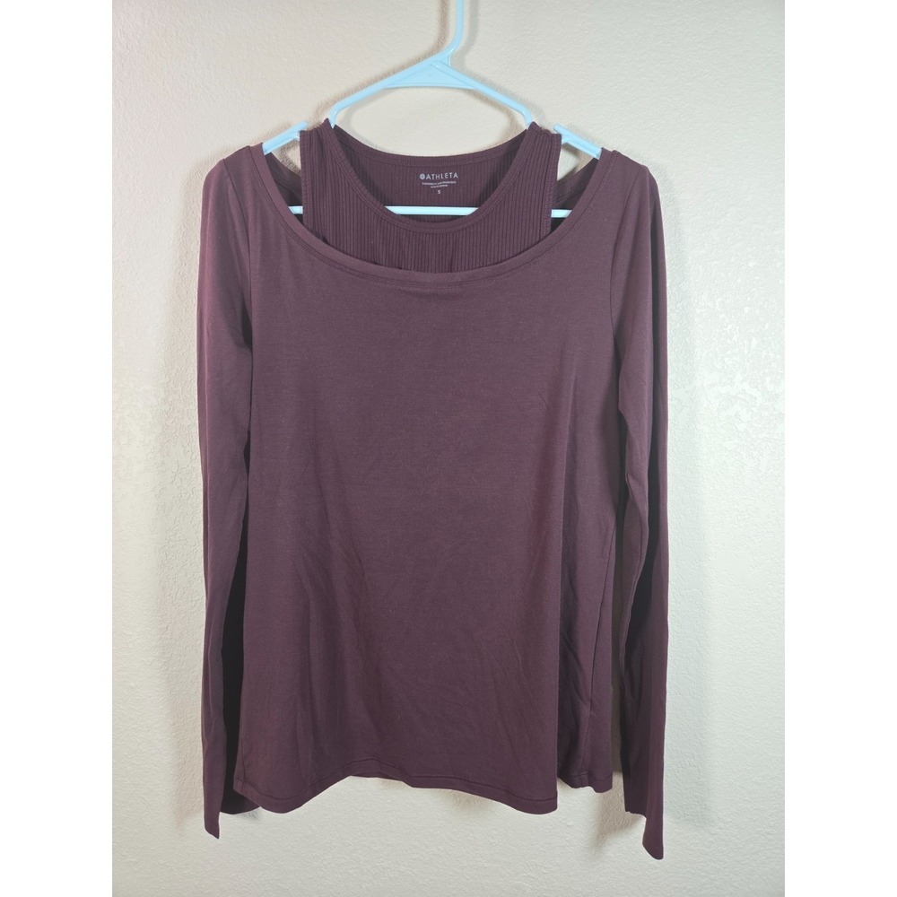 Athleta Essence Grove Top Sz Small purple/maroon